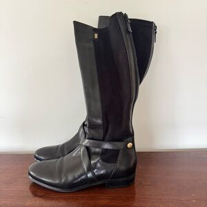 Cole Haan Parsonage Boot Tall Black Leather And Suede Women’s Size 8 Riding